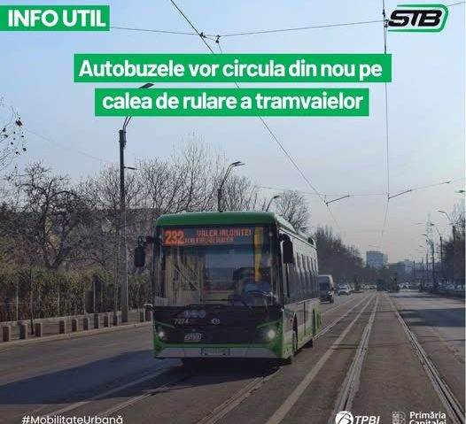 Autobuzele STB reintră pe liniile de tramvai