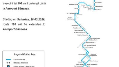 TPBI:Linia 196 va asigura o legătură directă între Aeroportul Băneasa, Gara de Nord şi Autogara Filaret, de sâmbătă