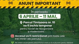 Parcul Timișoara din Sectorul 6, închis temporar pentru lucrări de modernizare