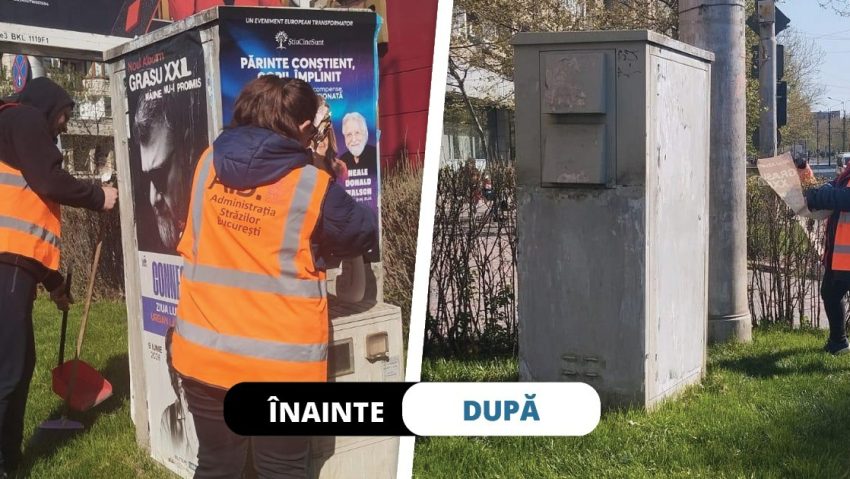 Administrația Străzilor a demarat curățarea afișelelor ilegale și a graffiti-ului din centrul Capitalei!