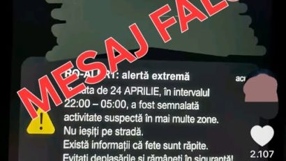 Mesaj fals RO-ALERT pus în circulaţie pe reţelele de socializare