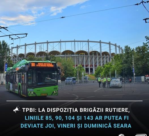 Linii de transport deviate joi, vineri şi duminică seara