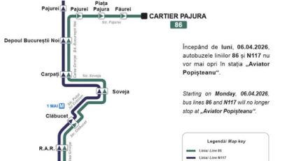 Liniile 86 şi N117 – modificate prin Strada Puţul lui Crăciun