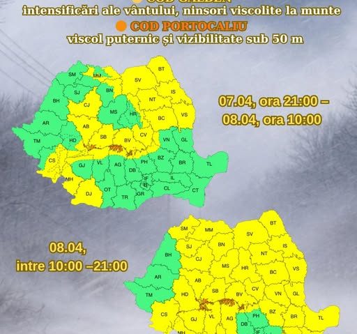 Vânt puternic în mai multe zone din ţară, joi
