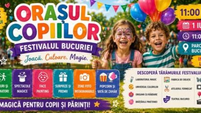 De 1 Iunie, Festivalul Bucuriei, în Parcul Sebastian!