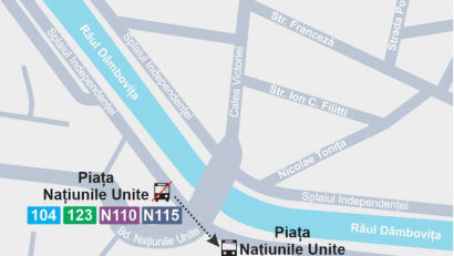 Stația „Piața Națiunile Unite” revine pe amplasamentul inițial