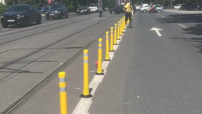 Linia tramvaiului 5 va fi delimitată cu stâlpișori pentru a evita blocajele în trafic