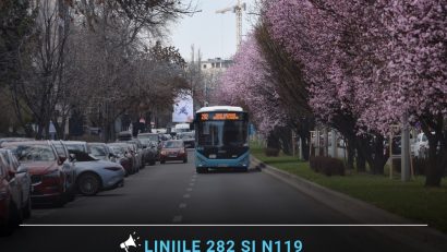 Liniile 282 şi N119 – deviate în zona Str. Av. Radu Beller