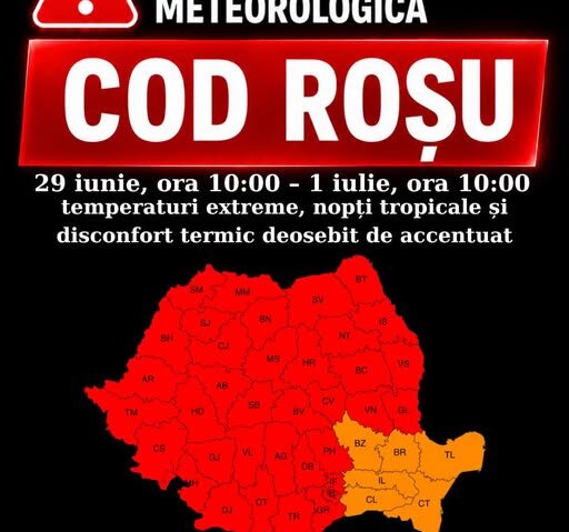 DSU: Temperaturi extreme, nopți tropicale, disconfort termic deosebit de accentuat!