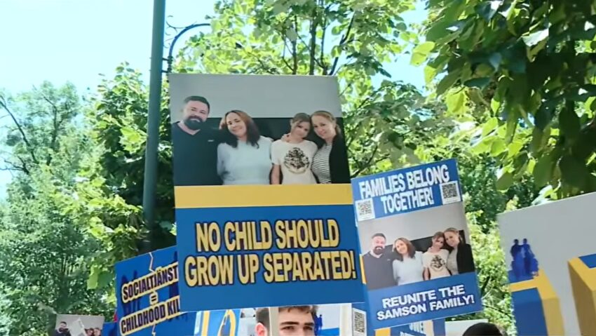 Solidaritate cu familia Samson: protest pentru repatrierea copiilor