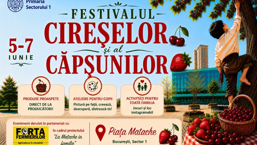 Piața Matache găzduiește Festivalul Cireșelor și al Căpșunilor