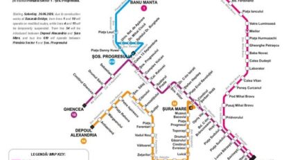 Lucrări la Pasajul Basarab: liniile 4 şi 11 se suspendă, iar liniile 1 şi 10 – modificate