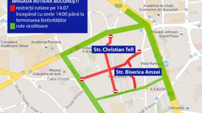 Circulația va fi restricționată, în Piața Amzei, de Ziua Franței