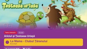“Ariciul şi Ţestoasa Uriaşă”, spectacol de teatru interactiv la Clubul Ţăranului