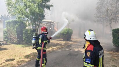 Pompierii români au evacuat peste 150 de butelii GPL dintr-un camping din Franţa
