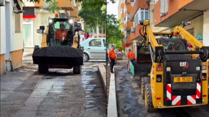 Lucrări de reamenajare a trotuarelor și spațiilor verzi pe Calea Rahovei