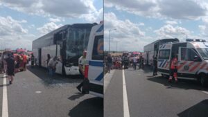 Plan Roșu de Intervenție după un accident între un autocar și un camion în județul Călărași. Mai multe persoane au fost rănite