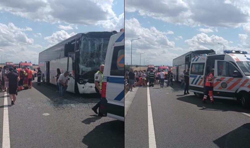 Plan Roșu de Intervenție după un accident între un autocar și un camion în județul Călărași. Mai multe persoane au fost rănite