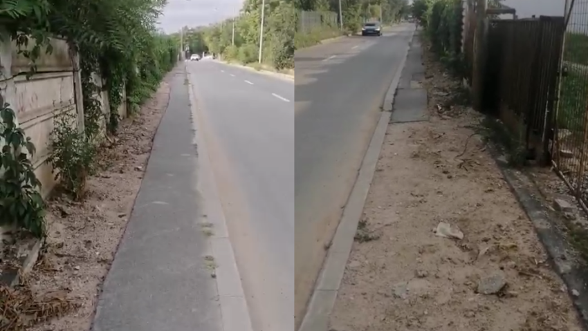 După o lucrare autorizată de PMB, singurul trotuar de pe Bulevardul Laminorului a rămas impracticabil