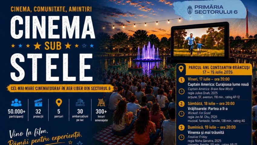 Proiecţii de film gratuite la “Cinema sub Stele”