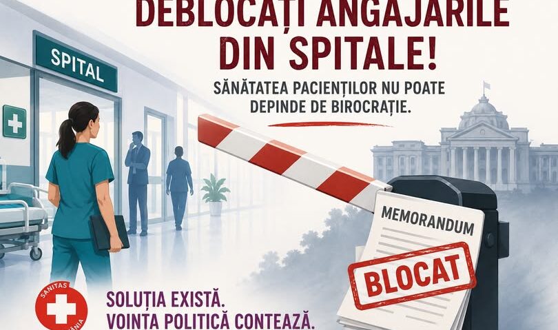 Federaţia Sanitas cere Parlamentului să adopte o soluţie legislativă care să deblocheze angajările din spitale