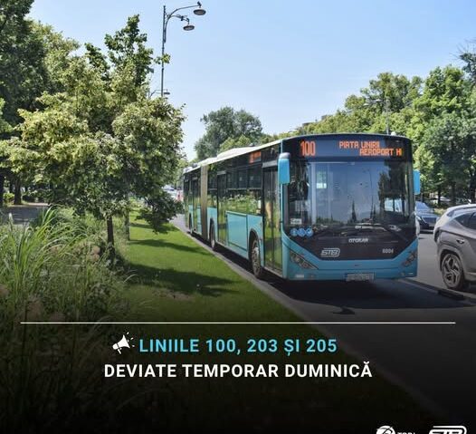 Liniile de autobuz 100, 203 şi 205, deviate de Ziua Aviaţiei Române şi a Forţelor Aeriene