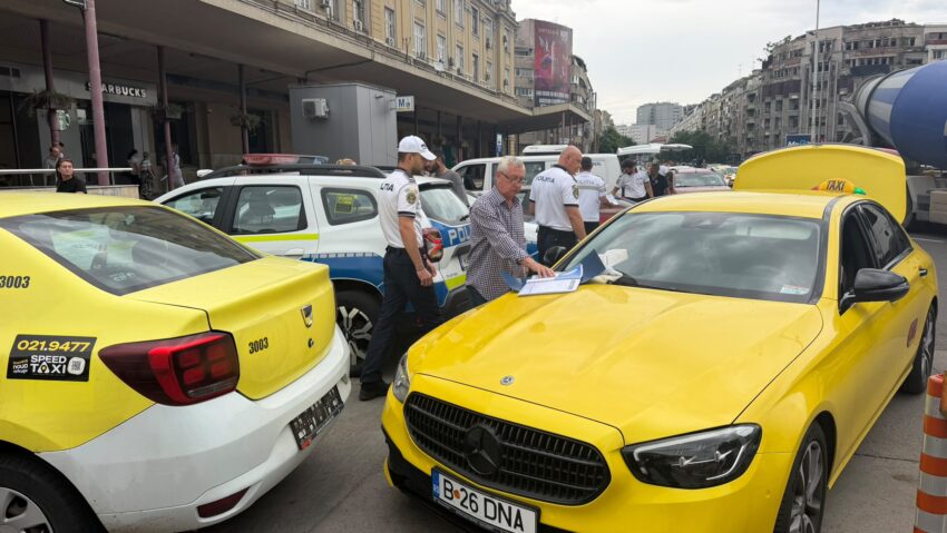Brigada rutieră verifică legalitatea transportului de persoane in regim de taxi și a transportului alternativ