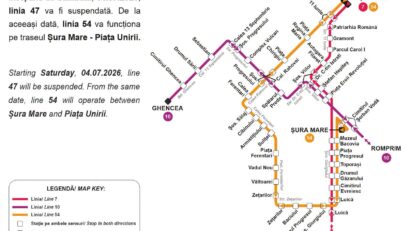 Traseul liniei 54 va fi modificat, începând de sâmbătă