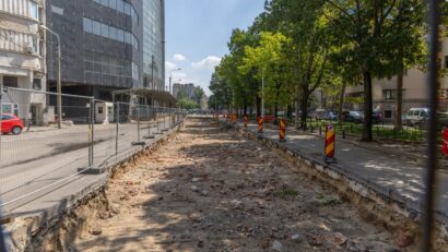 Șantier oprit pe strada Armand Călinescu după descoperirea unor ziduri cu posibilă valoare arheologică