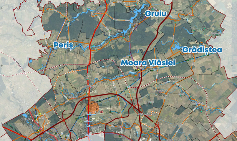 Lucrările la rețele de apă și canalizare din localitățile Gruiu, Grădiștea, Periș și Moara Vlăsiei au fost finalizate