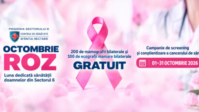 Screening gratuit pentru cancerul de sân în Sectorul 6. Înscrieri până pe 10 octombrie!