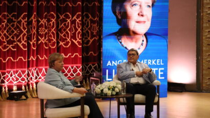 Angela Merkel, la Ateneul Român: „Mă bucur foarte mult să fiu astăzi în București”