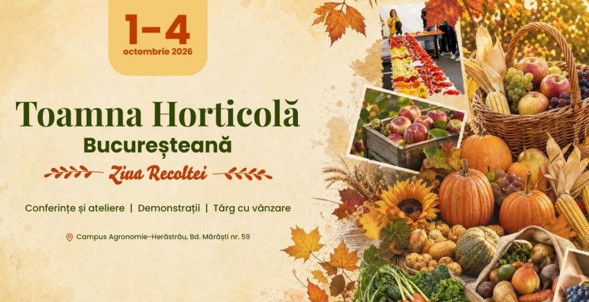 Toamna Horticolă Bucureșteană, între 1 și 4 octombrie la USAMV