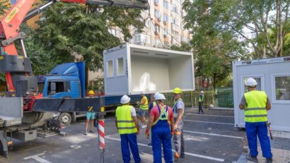 Șantier la blocul din Rahova, afectat de explozie