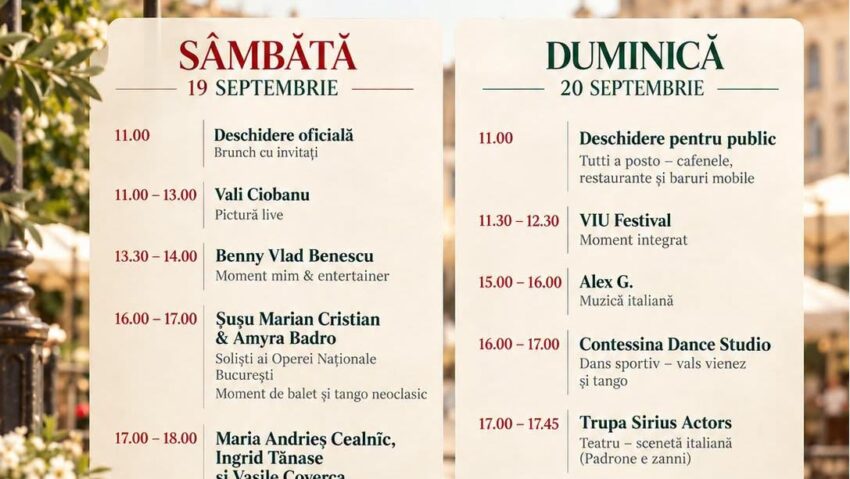 Recitaluri, teatru şi pictură live, în weekend, în Piaţa Italiană