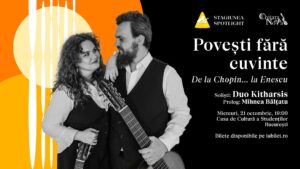 Stagiunea de Chitară Spotlight revine cu un nou sezon. Duo Kitharsis deschide seria de concerte cu “Povești fără cuvinte”
