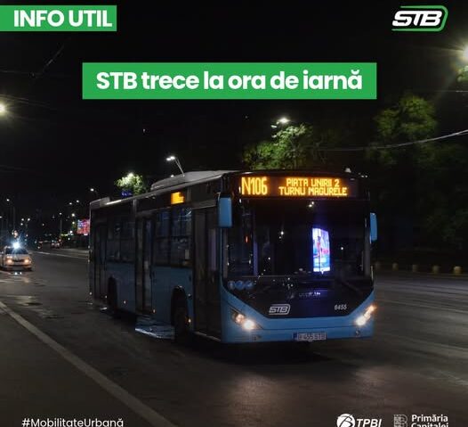 STB: trecerea la ora de iarnă nu modifică programul liniilor de transport în comun