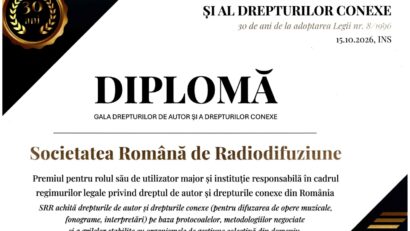 Premiu pentru Radio România din partea Forumului drepturilor de autor și al drepturilor conexe