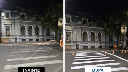Continuă lucrările de refacere a marcajelor rutiere din Capitală!