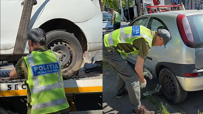 Continuă eliberarea domeniului public de mașinile abandonate, în Sectorul 5